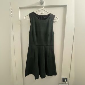 rag & bone A-line Minidress - Dark green with black leather shoulder detail
